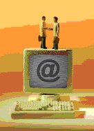 Men on Computer website design deal 